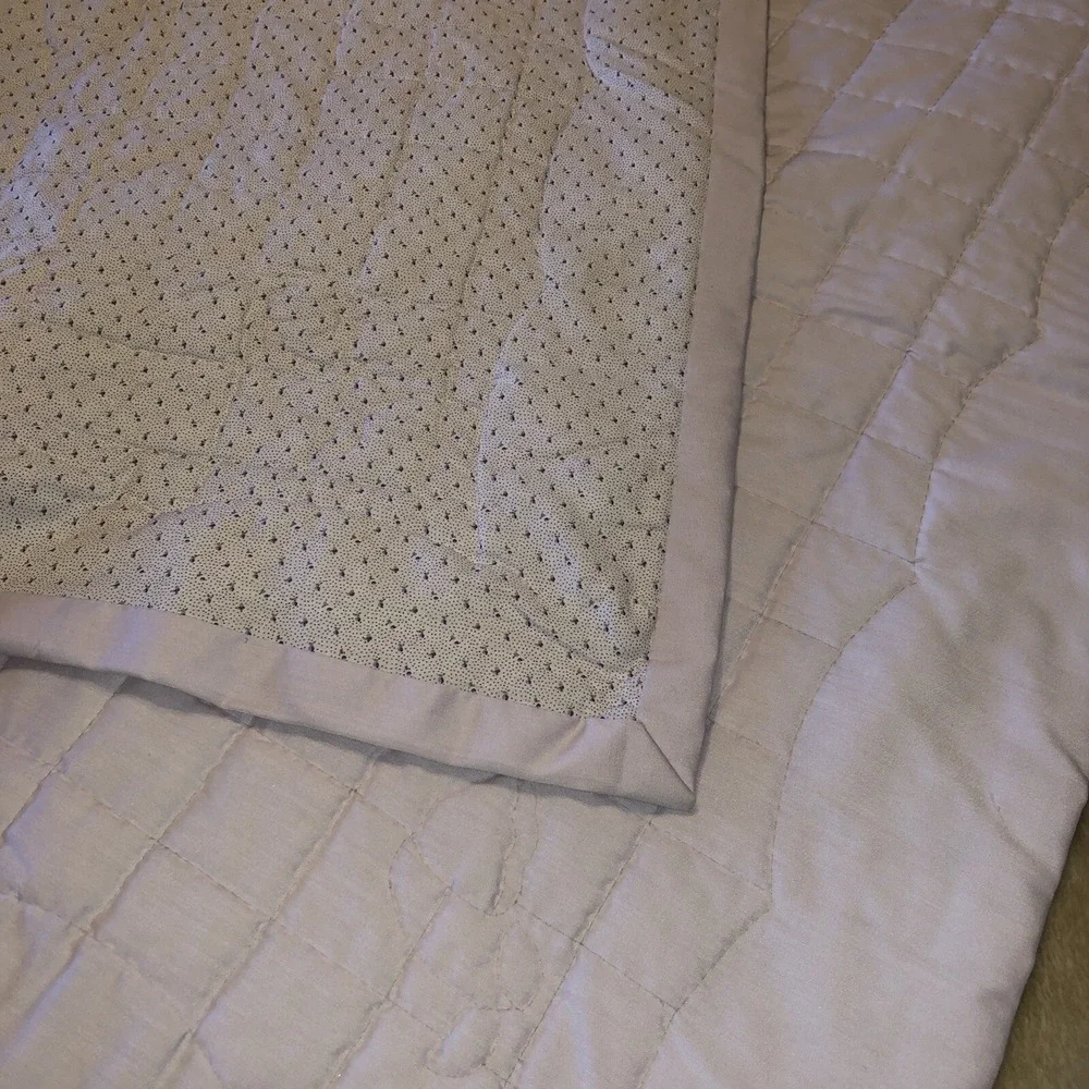 Large Handmade Baby Quilt Lavender 53.5 x 38 inches Floral